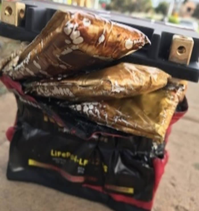 Photo of a damaged battery