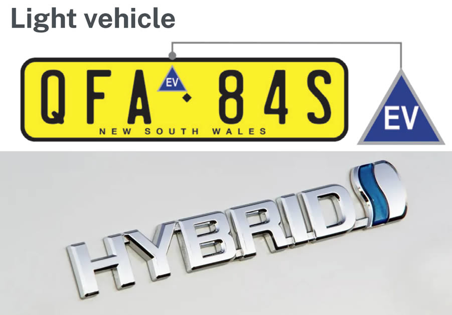Photo of the EV badge on a number plate