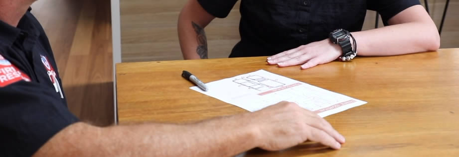 Photo of an escape plan being created.