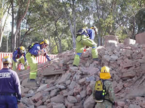 Urban search and rescue team training